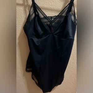 Size XL Spanx body con shapewear teddy undergarment black lace